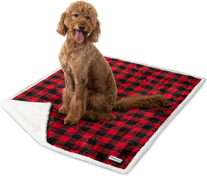 Waterproof Dog Blanket for Large Dog Cat Pet, 60X80, Black Red