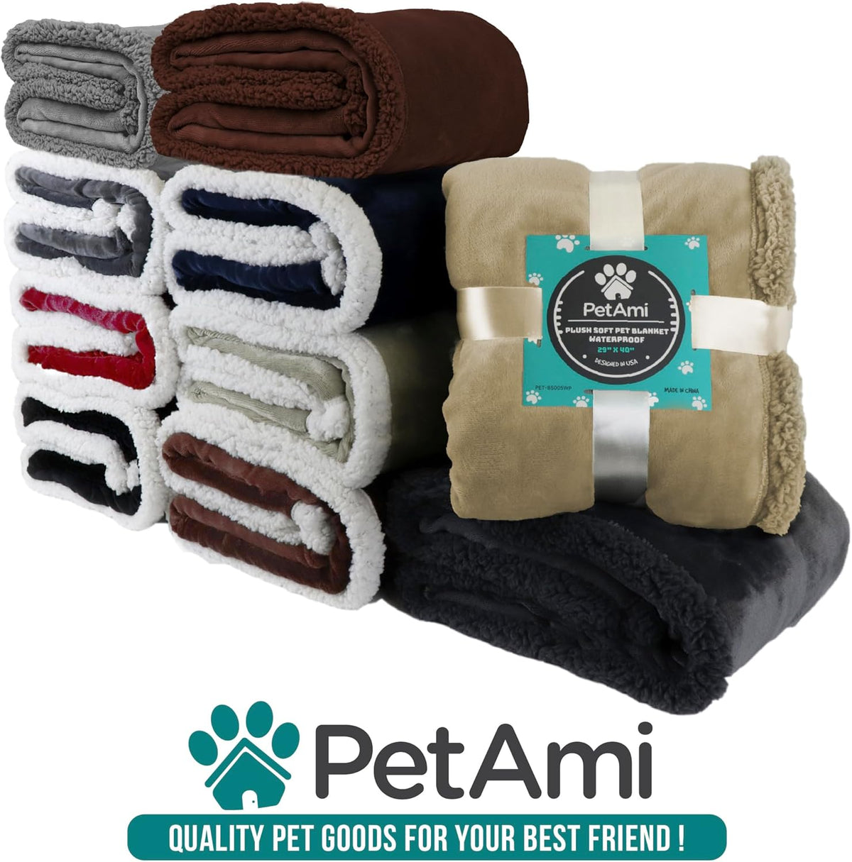 Dog Blanket for Large Medium Pets Cats, 80X60 Twin Size XL, Taupe