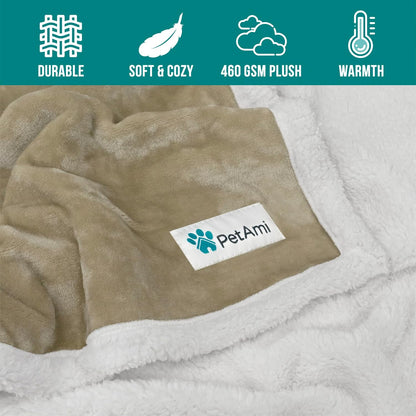 Dog Blanket for Large Medium Pets Cats, 80X60 Twin Size XL, Taupe