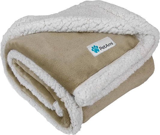 Dog Blanket for Large Medium Pets Cats, 80X60 Twin Size XL, Taupe