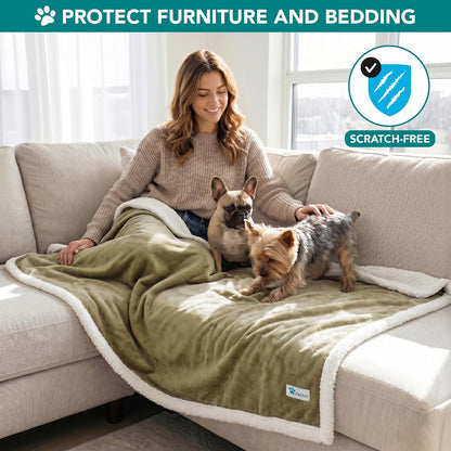 Dog Blanket for Large Medium Pets Cats, 80X60 Twin Size XL, Taupe
